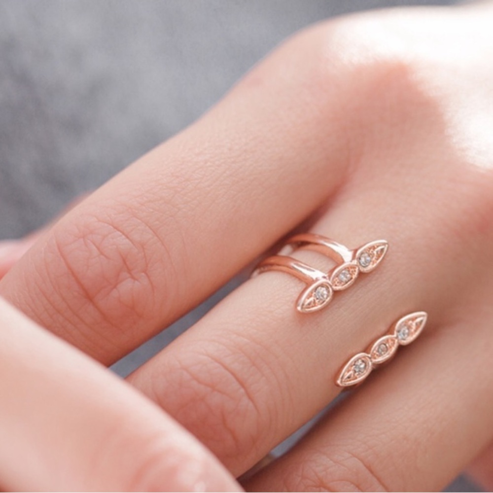 LUV AJ OPEN ROSE GOLD RING SET - Picture 4 of 9